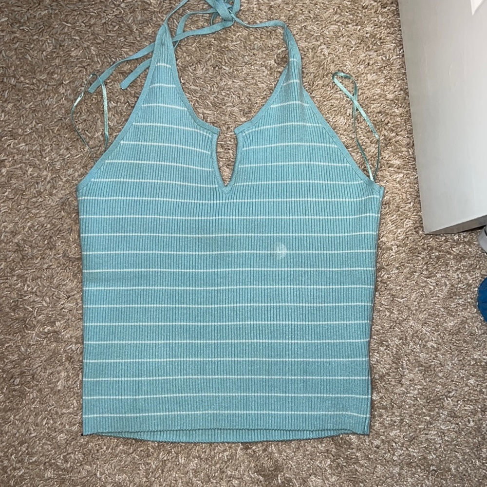 Blue crop top